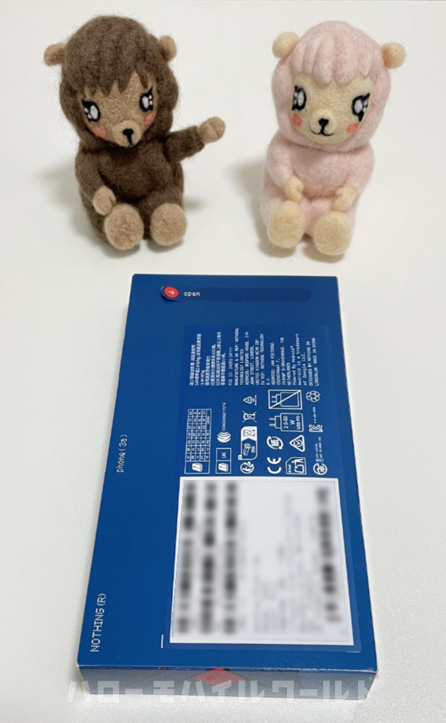 Nothing Phone (3a) 購入 化粧箱 裏面