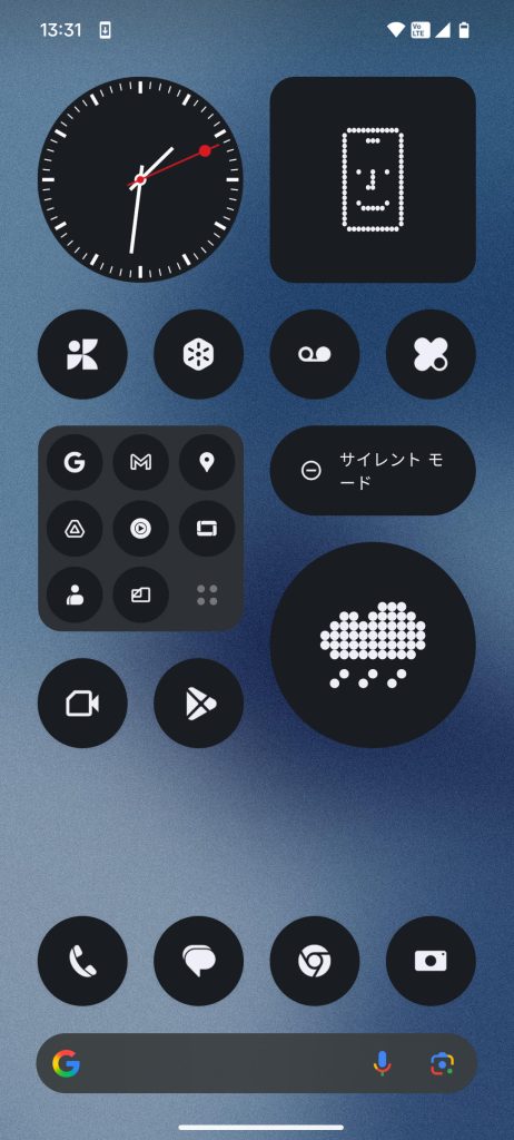 Nothing Phone (3a) ホーム画面 Nothing デザイン