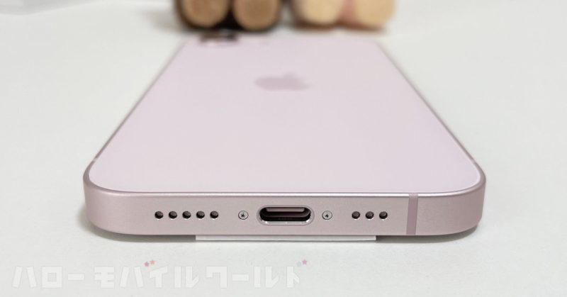 iphone 17e ソフトピンク 外観（下部）