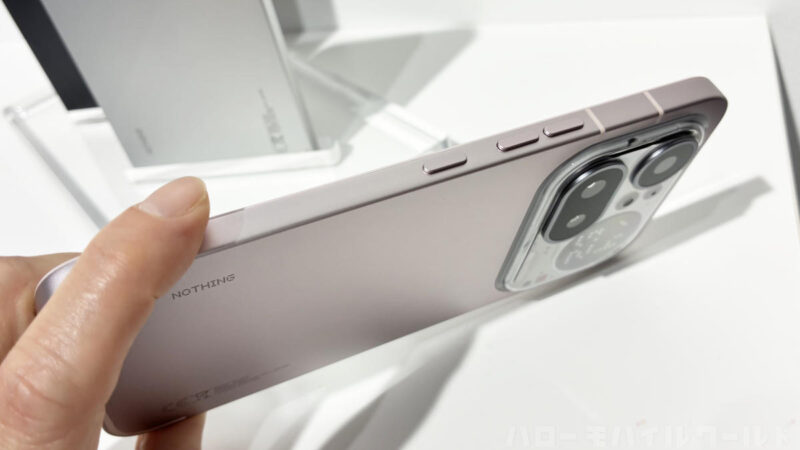 Nothing Phone (4a) Pro ピンク 電源・音量ボタン