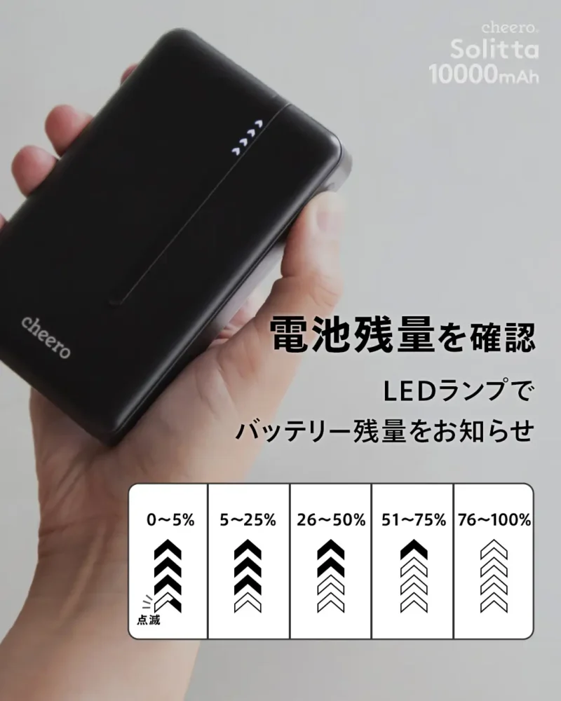 cheero Solitta 10000mAh 電池残量を確認